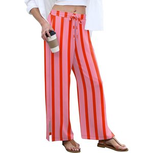 FOXA <b>Womens</b> Wide Leg <b>Beach</b> Pants Elastic Waist Lightweight Flowy Palazzo <b>Trousers</b> With Pockets Mid Rise Casual Wear - Product Image 4