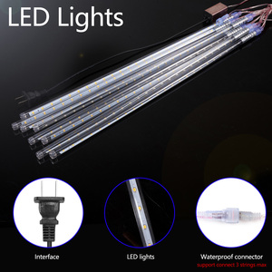 Mưa Sao Băng Đèn Ngoài Trời 8 Ống 19.6 "384 <span class=keywords><strong>LED</strong></span> Giáng Sinh Icicle Ánh Sáng Cho Xmas Tree Halloween Trang Trí Wedding Party - Product Image 3