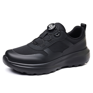 Chaussures <span class=keywords><strong>de</strong></span> course pour hommes, entièrement noires, avec système <span class=keywords><strong>de</strong></span> laçage à boucle rotative, baskets athlétiques, chaussures <span class=keywords><strong>de</strong></span> marche légères, chaussures <span class=keywords><strong>de</strong></span> sport amortissantes - Product Image 1