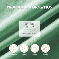 Tissu double face en coton biologique vert de chanvre-Évacuation de l'humidité, résistant aux plis, résistant à l'usure, doux et confortable