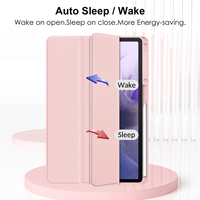 Étui pour tablette Samsung Galaxy Tab S8 Plus/S7 Plus 12,4 pouces, étui à trois volets, coque arrière transparente