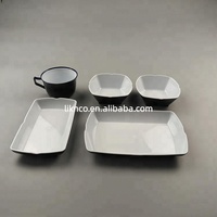 Nouvelles collections de vaisselle en plastique personnalisées, assiettes, bols à salade, tasses à café pour hôtels, restaurants et traiteurs