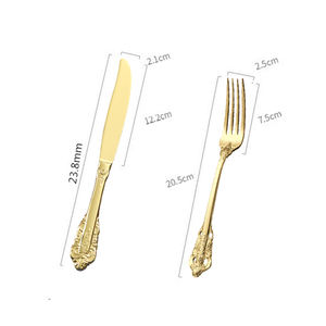 Ensemble de couteaux et fourchettes en or et en argent, assiette de <span class=keywords><strong>cuisine</strong></span> occidentale, ustensiles de café et de vin haut de gamme pour hôtel, vaisselle de restaurant - Product Image 4