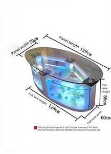 אולטרה-לבן טנק דג זכוכית אקולוגי בר מיכל צב אקווריום יוקרתי עבור סלון ספה שולחן קפה שולחן עליון מסתלסל-סיטונאי - Product Image 6