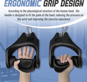 Poignées de gymnastique ergonomiques poignées d'<span class=keywords><strong>exercice</strong></span> robustes pour machine à câble croisé <span class=keywords><strong>triceps</strong></span> <span class=keywords><strong>exercice</strong></span> LAT tirer vers le bas et bandes de résistance - Product Image 3