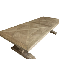 D1637-300P Antiker Französischer Eichen-Esstisch aus Massivholz 300x120x78cm Outdoor Landhaus Esszimmermöbel