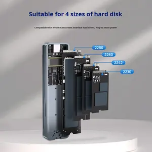 M.<span class=keywords><strong>2</strong></span> NVMe صندوق قرص صلب ثنائي البروتوكول خارجي NGFF/SATA ثنائي البروتوكول جسم معدني للقراءة والكتابة حقيبة ومحرك أقراص الحالة الصلبة المحمول - Product Image 5