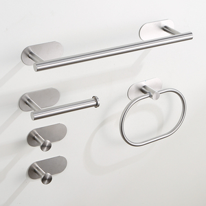 Porte-serviettes mural en acier inoxydable, finition brossée, design minimaliste, barre simple, porte-serviettes fixe pour salle de bain - Product Image 2