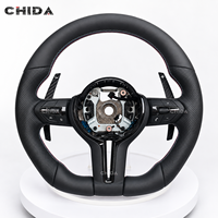 Volant sport en cuir pour BMW pour les modèles F10 F11 F06 F12 F13 F90 F91 F92 F93 F25 F26 F20 F30 avec palettes de changement de vitesse en fibre de carbone
