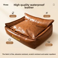 Grand lit pour chien en cuir, tapis amovible, lavable, imperméable, pour l'été