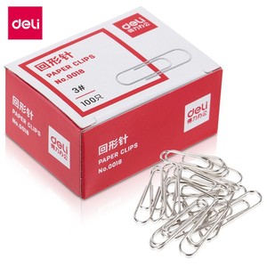 Deli Paper <b>Clips</b> 3# 100 Pieces Per Box Office Supply Metal Electroplated Surface - Product Image 5