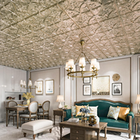MOI Moderne 3D Design Or Plafond Carreaux Ignifuge Résistant À L'humidité Panneaux Muraux pour Salon Appartement Chambre Gym