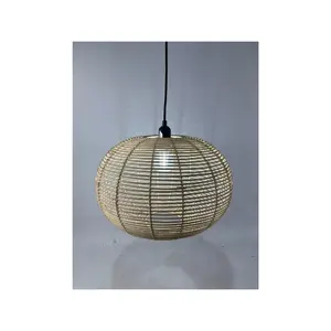 Lanterna de teto de vime natural feita à mão para decoração de interiores tradicional feita no Vietnã, preço mais baixo