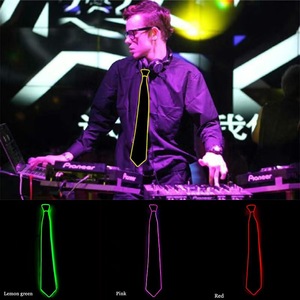 New Arrival Glowing LED Men's Ties Fashion Style EL Wire Design 10 Colors Diwali Easter Evening <b>Party</b> <b>Decorative</b> Tie - Product Image 3