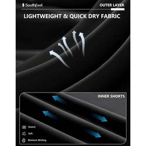 Short chaud 2 en 1 pour femme Short d'entraînement de yoga léger à taille haute avec doublure en spandex et poches pour la course à pied - Product Image 3