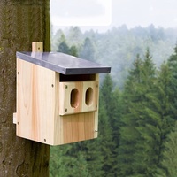 Nichoir en bois écologique avec nichoir en métal à motif solide pour Robin Pet Cage Style pour oiseaux vivants