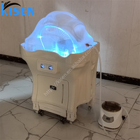 Bac à shampoing portable professionnel de 80 cm de hauteur avec circulation d'eau thérapeutique pour le cuir chevelu et réservoir d'eau de 50 L