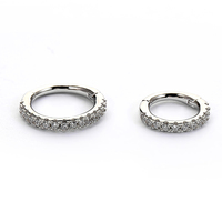 Anting-anting perak Sterling YW 925 bertahtakan zircon untuk wanita, anting-anting kecil untuk tindik septum hidung, tindik tubuh