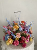 Boule de fleurs personnalisée, ranunculus rose, orchidée, fleurs artificielles faites à la main pour la décoration de mariage, centre de table, décoration de fête