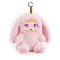 Haut-parleur Bluetooth en peluche lapin à longues oreilles, écran 2 pouces, porte-clés, mini haut-parleur sans fil portable 5W avec TF/Radio, cadeau de voyage