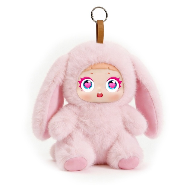 Long Ear Rabbit Plush Bluetooth Speaker 2-Inch Display Keychain 5W Mini Portable Wireless Loudspeaker with TF/Radio Travel Gift