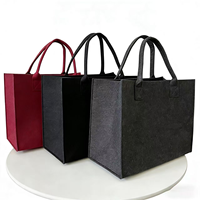 Bolsa de Fieltro Grande Ecológica con Logotipo Personalizado, Bolsa de Compras Reutilizable de Fieltro al por Mayor, Bolsa de Regalo Promocional Directa de Fábrica