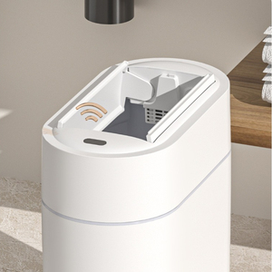 <span class=keywords><strong>Cubo</strong></span> de <span class=keywords><strong>Basura</strong></span> Inteligente con Sensor, de Plástico, con Doble <span class=keywords><strong>Puerta</strong></span>, de 9L, con Adsorción <span class=keywords><strong>Automática</strong></span>, para Baño, Hogar, con Espacio Reducido - Product Image 4