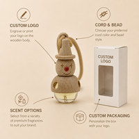 Diffuseur de parfum suspendu pour voiture, bonhomme de neige en bois, bouteille en verre, parfum riche longue durée, luxe, logo personnalisé OEM & ODM, vente en gros, cadeau