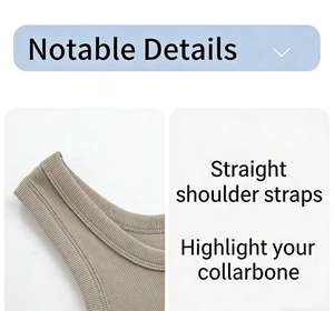 Chaleco de punto acanalado para mujer al por mayor, top sin mangas de color liso con cuello en U, camiseta de punto sencilla, chaleco informal básico para verano. - Product Image 5