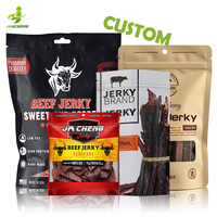 Kemasan Plastik Premium Food Grade Anti Bau dengan Zip Lock, Pouch Stand Up untuk Makanan Ringan, Daging, dan Daging Sapi Kering