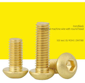 Tornillo de cabeza plana de latón de alta conductividad, Hardware de construcción, cabeza de botón, roscas hexagonales, informe de prueba de pulverización de sal - Product Image 6