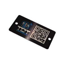 Placa de Identificación de Acero Inoxidable Serigrafiada, Etiqueta Metálica Personalizada de Color Negro para Equipos con Logotipo y Especificaciones