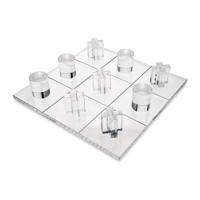 High Quality Customized Acrylic Tic Tac Toe Transparent PMMA Acrylic Game set for Home School Children