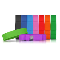 Gelang USB Flash Drive Silikon Baru Multi Warna USB 2.0 4GB 8GB 16GB 32GB Logo Kustom Hadiah Promosi