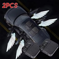 2 pièces Ailes d'ange pour voiture Lumière de bienvenue sans fil pour porte de voiture Lumière décorative de courtoisie Projecteur d'ombre Lampe LED Logo HD Lumière Accessoires de voiture
