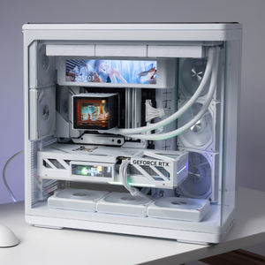 Boîtier d'ordinateur de jeu <span class=keywords><strong>Aigo</strong></span> StellarSpark ATX de type tour moyenne avec écran FHD 9,16 pouces en verre incurvé, prend en charge les cartes mères BTF MB 50Serie GPU PC - Product Image 1