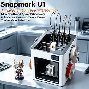 Stampante 3D Snapmaker U1 a 4 Testine, 500mm/s, Multimateriale, Sbloccata Internazionalmente, Controllo WiFi da Telefono e <span class=keywords><strong>Computer</strong></span>, Nuovo Arrivo, Vendita all'Ingrosso - Product Image 1