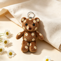 Gantungan Kunci Boneka Beruang Daisy Custom, Mainan Bunga Lucu Isi Kapas PP Super Lembut, Penghilang Stres Pernikahan, OEM ODM MOQ Rendah
