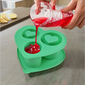 Moule à glaçons en silicone souple en forme de cœur, écologique, sans BPA, sans danger pour les aliments, réutilisable, facile à démouler, pour la fabrication de glaces maison - Product Image 2