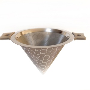 <span class=keywords><strong>Filtre</strong></span> à café pour pour-over, écologique, en acier inoxydable 304 perforé, style américain, portable, avec poignée de suspension - Product Image 2