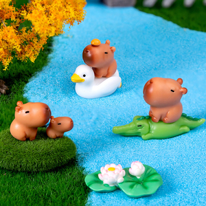 Cute Capybara Resin Figurine Miniatures <b>Mini</b> Animal Charm Ornaments for Landscape Decorations DIY Accessories - Product Image 5