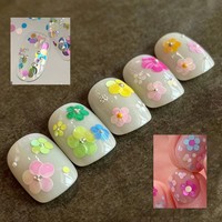 12 grilles de paillettes pour ongles Macaron arc-en-ciel à pois ronds, paillettes 3D colorées de tailles variées, décorations DIY pour nail art