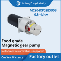 Pompe à engrenages magnétique 0,3 ml par révolution, qualité alimentaire 316L, nettoyable CIP, micro-pompe compacte ronde pour machine à expresso