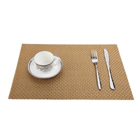 Sets de table de vente directe d'usine napperon rectangulaire tissé plastique PVC