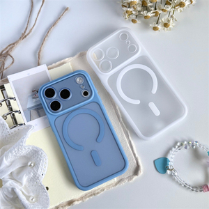 Coque de téléphone magnétique antichoc en TPU PC mat pour iPhone 18 17 16 15 Pro Max avec protection d'objectif d'appareil photo, coque amovible - Product Image 4