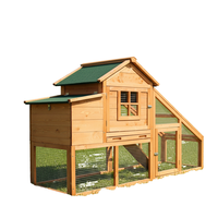 Poulailler en bois massif de luxe, grand, préfabriqué, écologique, résistant aux intempéries, pour l'extérieur, personnalisable