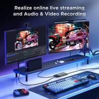 Tarjeta Capturadora de Video USB 3.0 para Juegos en Metal, 1080P 60fps 4K HDTV, Equipo de Transmisión en Vivo con 2 Cables para PC y Laptop