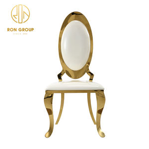 SILLA DE BODA DE ACERO INOXIDABLE dorada <span class=keywords><strong>para</strong></span> restaurante, asiento trasero redondo de lujo <span class=keywords><strong>para</strong></span> fiestas, eventos y Hotel, venta al por mayor - Product Image 4