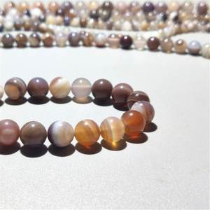 Grigio <span class=keywords><strong>Botswana</strong></span> <span class=keywords><strong>agata</strong></span>, gemma a strisce di calcedonio perline per la creazione di gioielli fai da te 6mm 8mm 10mm 12mm - Product Image 5