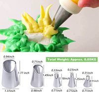 Fournisseur d'outils de cuisson sans couture 5 pièces ensemble lbuses 304 buses de pâtisserie en acier inoxydable embouts de tuyauterie fournisseur d'outils de gâteau
